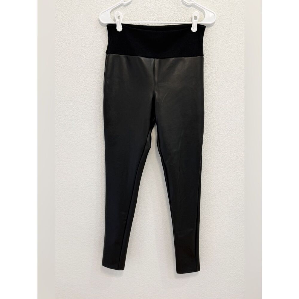 Assets By Spanx Black Faux Leather Leggings